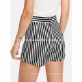 Stripe Stripe Ruban Lace Up Shorts Fabrication de vêtements de mode en gros femmes (TA3026B)